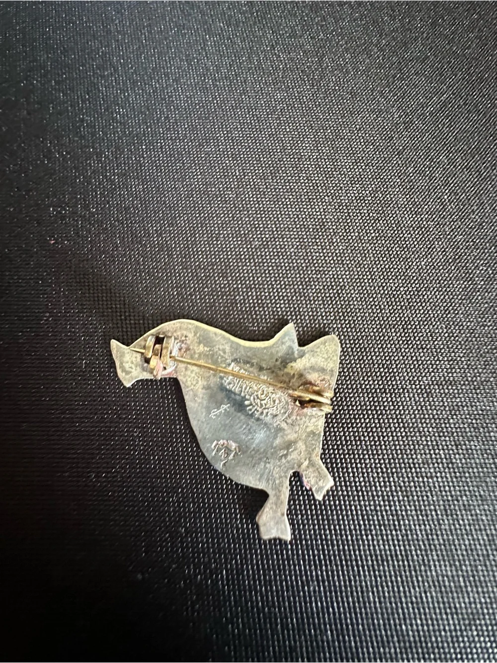 Vintage 925 sterling silver Mexican handmade abalone bird brooch
